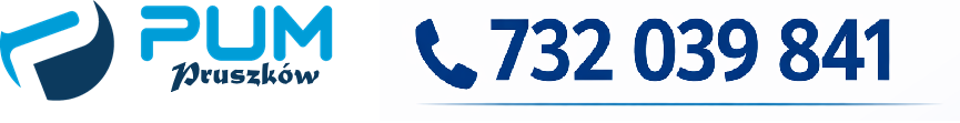 Logo PUM Pruszków z numerem telefonu 732 039 841.
